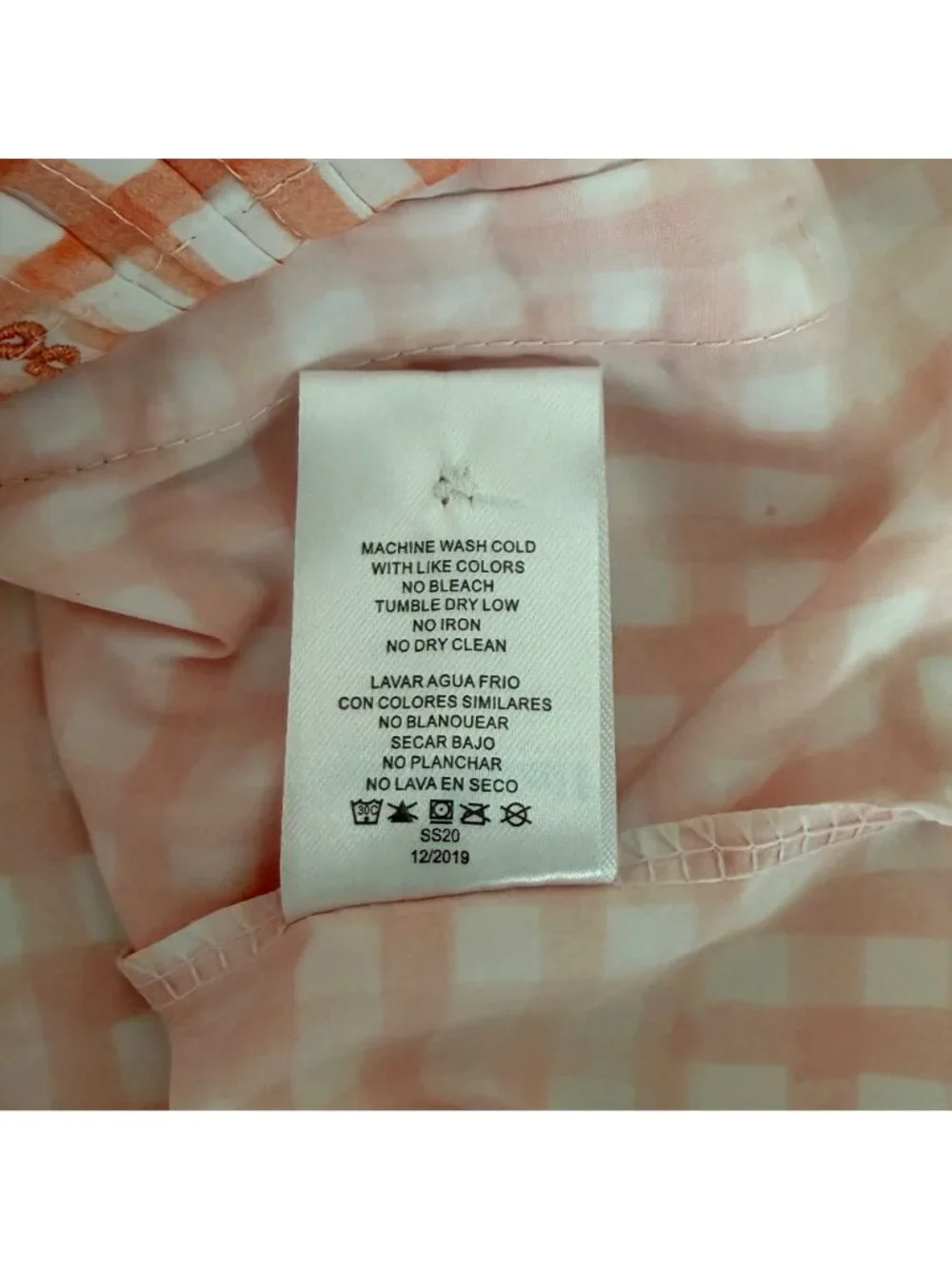 NWT Blue Quail Guayabera Orange White Check Short Sleeve Button Down Shirt (7)